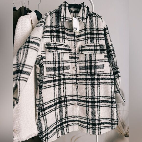 H&M Wool Blend Shacket Jacket New - Picture 5 of 5